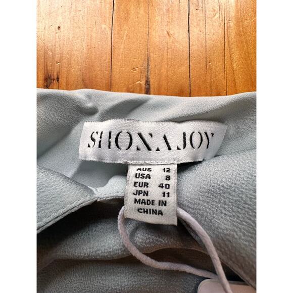 SHONA JOY Asymmetric Satin-Crepe Maxi Dress in CLOUD US Size 8 NWT! - Picture 6 of 7